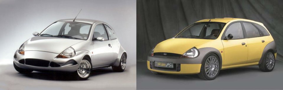 Ford Ka Colani (t.v.) och Turing Ka (t.h.)